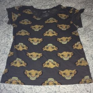 DISNEY LION LING SIMBA PRINT SHORT SLEEVE T-SHIRT